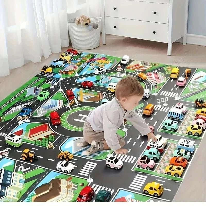 1pc, City Traffic Play Mat, Large Game Pad, Waterproof, Interactive Road Map For Kids Playing With Toy Cars, Educational Tool - MarketDomez