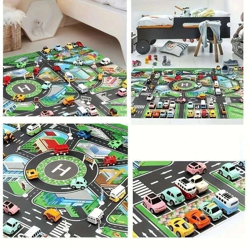 1pc, City Traffic Play Mat, Large Game Pad, Waterproof, Interactive Road Map For Kids Playing With Toy Cars, Educational Tool - MarketDomez