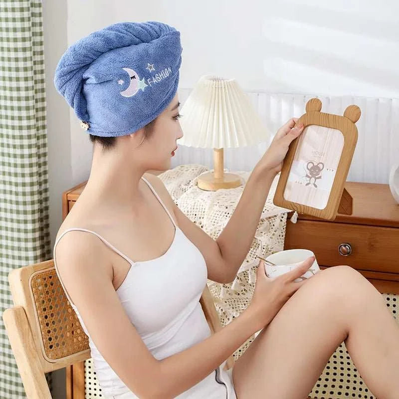 1pc Quickly Dry Hair Hat Super Absorbent Soft Bathroom Women Head Towels Girls Cute Hair Towel Hair Dry Wrap Bonnets - MarketDomez