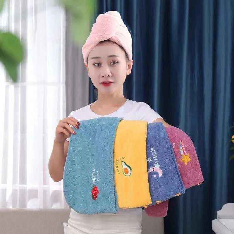 1pc Quickly Dry Hair Hat Super Absorbent Soft Bathroom Women Head Towels Girls Cute Hair Towel Hair Dry Wrap Bonnets - MarketDomez