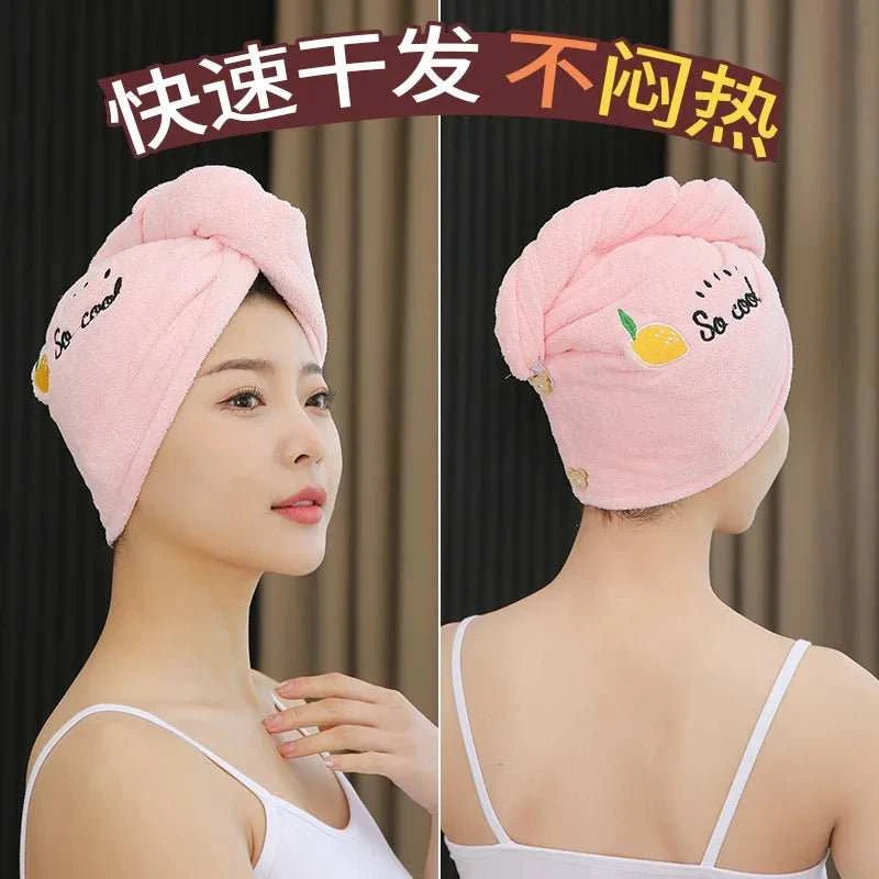 1pc Quickly Dry Hair Hat Super Absorbent Soft Bathroom Women Head Towels Girls Cute Hair Towel Hair Dry Wrap Bonnets - MarketDomez