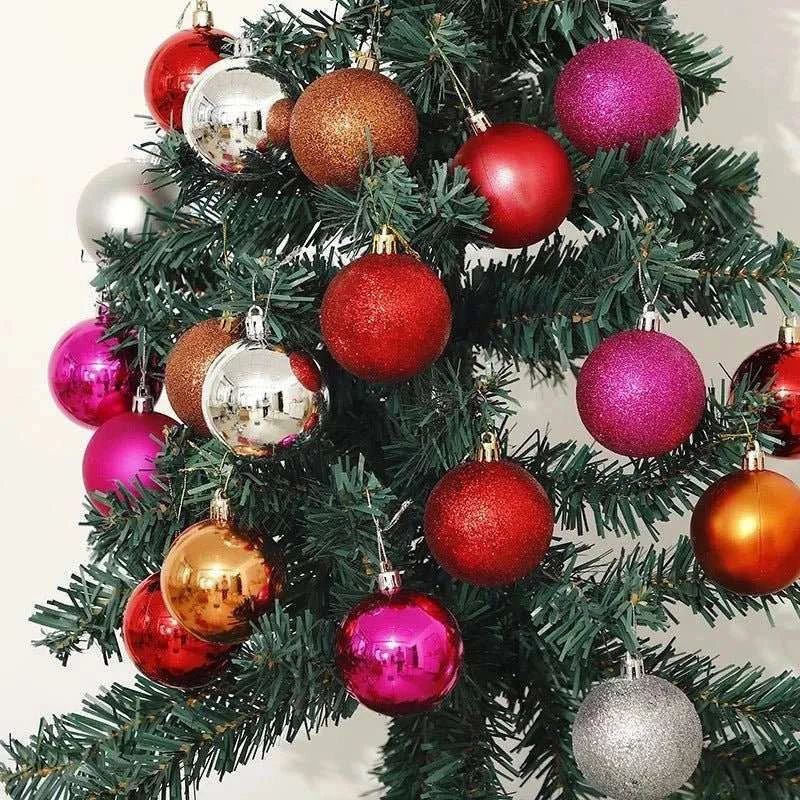 24Pcs Christmas Balls Plastic Xmas Tree Hanging Pendants Ornaments for Home Party Supplies Decor 2025 New Year Gift Noel Navidad - MarketDomez