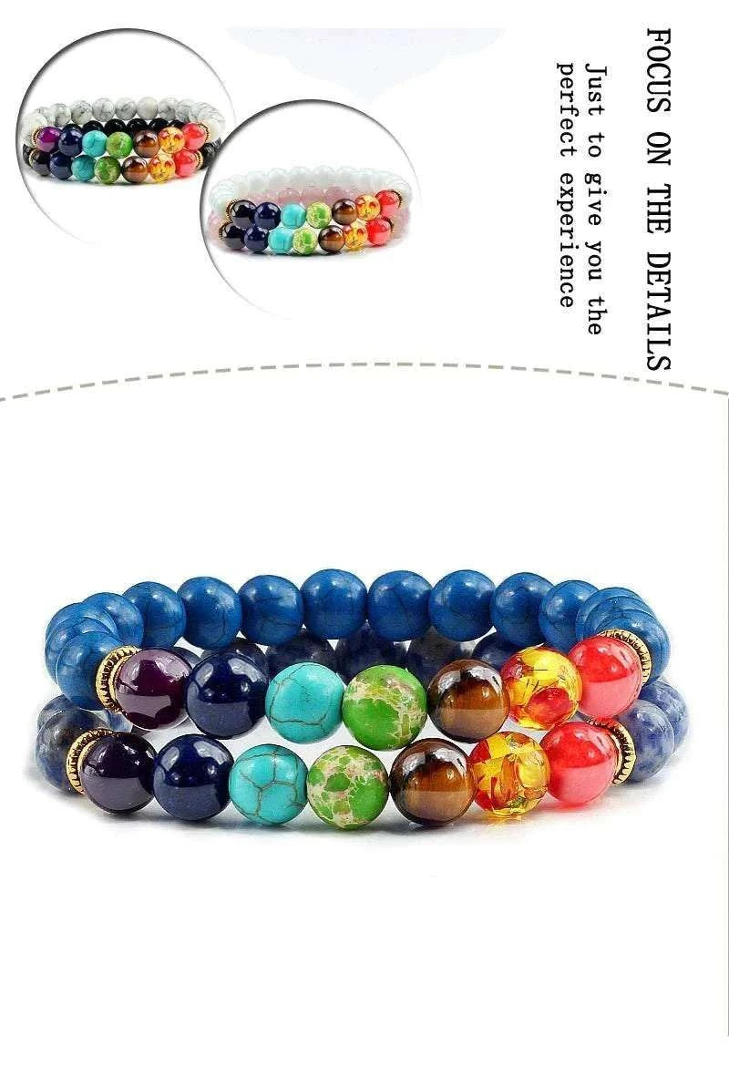 2Pcs/set 30+ Different Styles Chakra Bracelet For Women and Men Balance Bracelet - MarketDomez