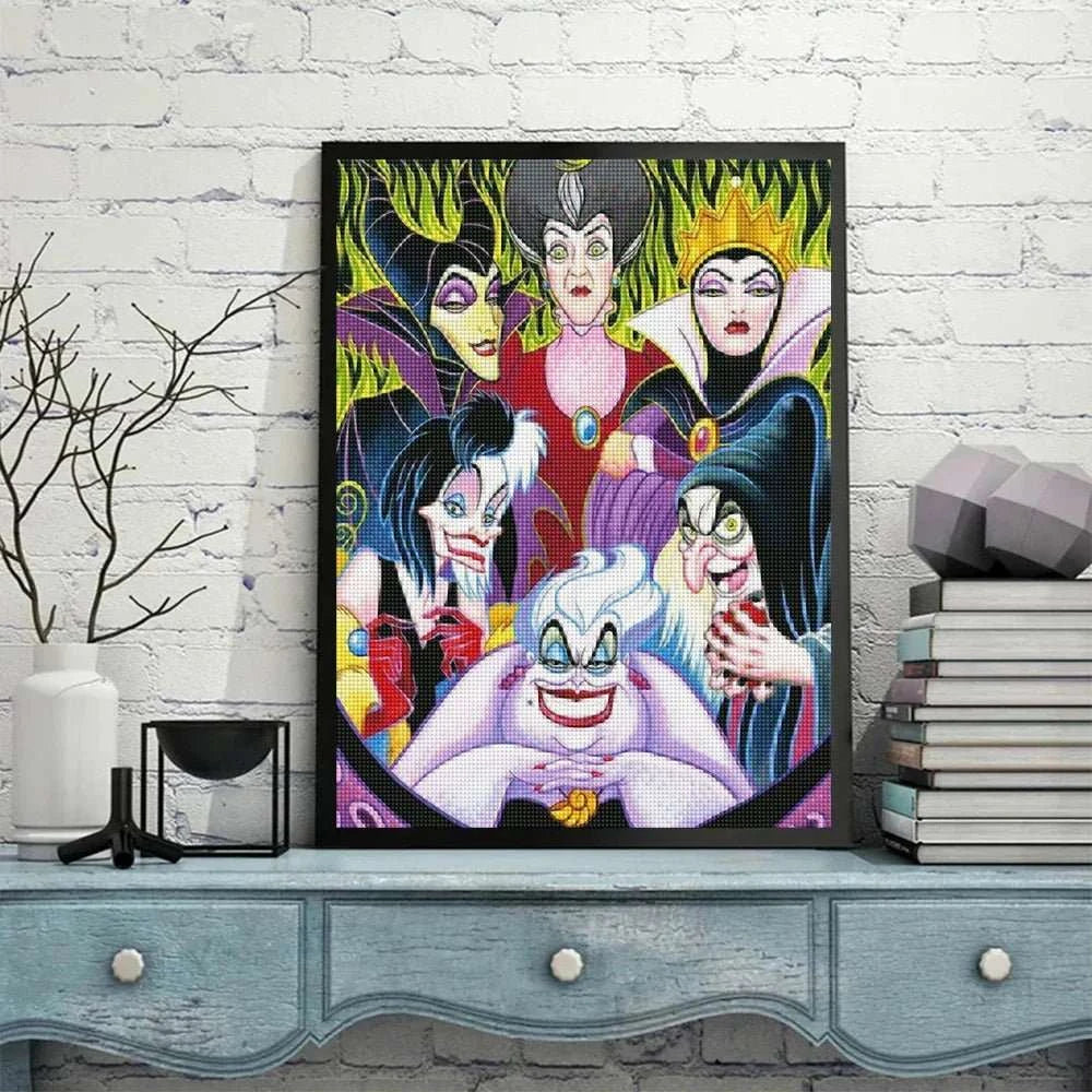 5D DIY Disney Diamond Painting Villains Evil Queen Full Square Round Cross Stitch Cartoon Art Diamond Embroidery Home Decor - MarketDomez