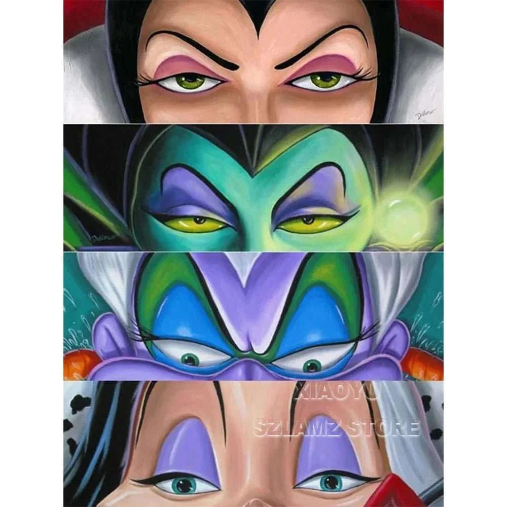 5D DIY Disney Diamond Painting Villains Evil Queen Full Square Round Cross Stitch Cartoon Art Diamond Embroidery Home Decor - MarketDomez