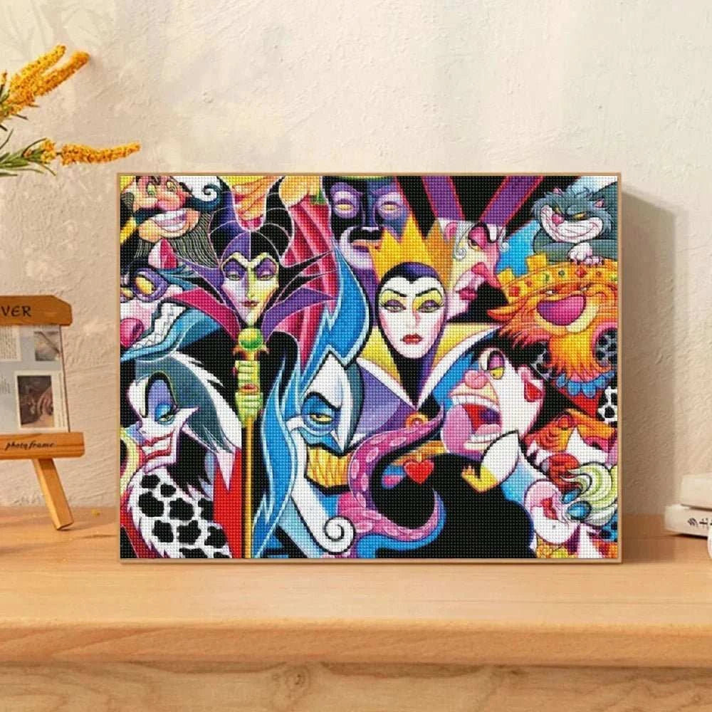 5D DIY Disney Diamond Painting Villains Evil Queen Full Square Round Cross Stitch Cartoon Art Diamond Embroidery Home Decor - MarketDomez