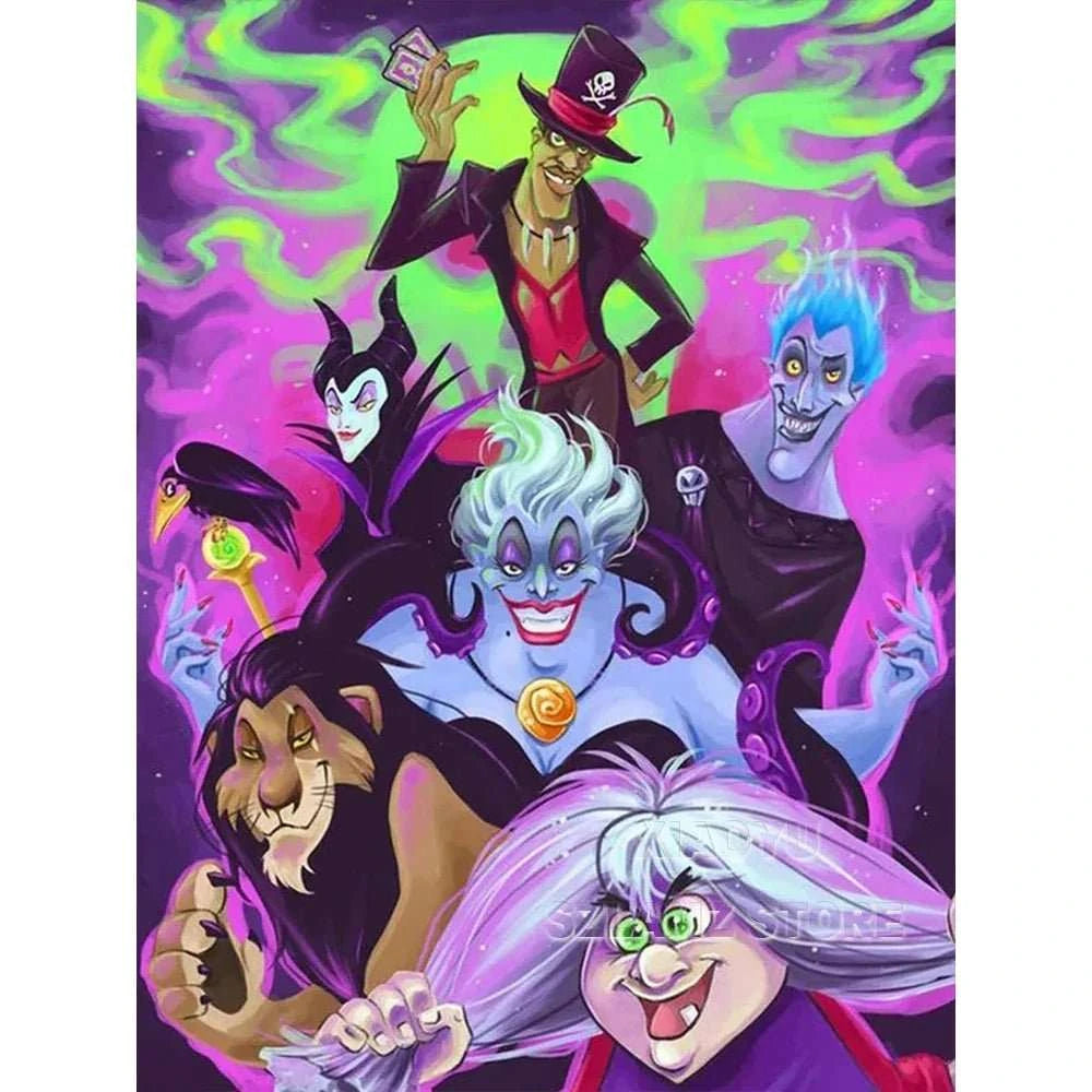 5D DIY Disney Diamond Painting Villains Evil Queen Full Square Round Cross Stitch Cartoon Art Diamond Embroidery Home Decor - MarketDomez