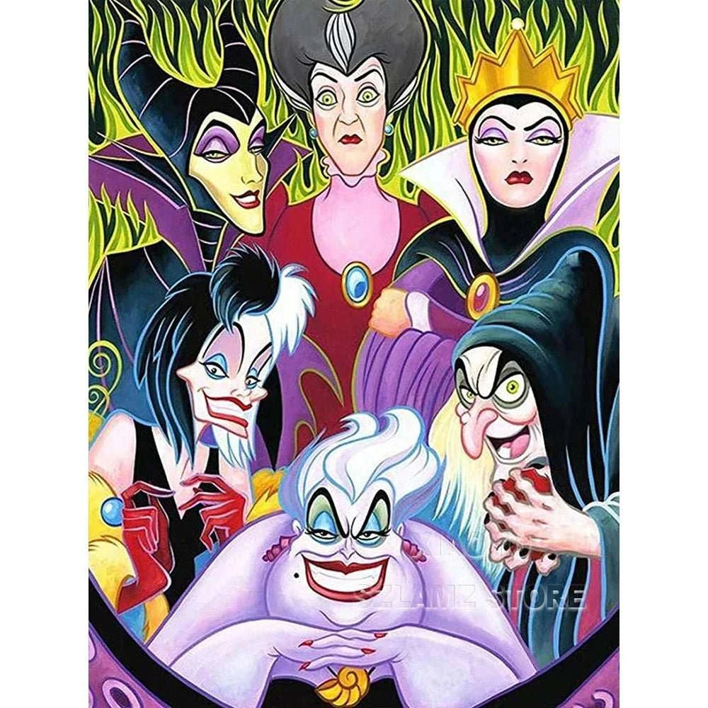 5D DIY Disney Diamond Painting Villains Evil Queen Full Square Round Cross Stitch Cartoon Art Diamond Embroidery Home Decor - MarketDomez