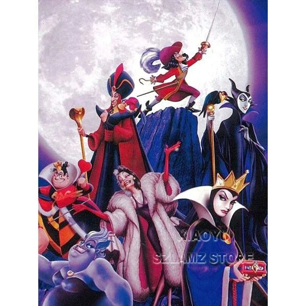 5D DIY Disney Diamond Painting Villains Evil Queen Full Square Round Cross Stitch Cartoon Art Diamond Embroidery Home Decor - MarketDomez