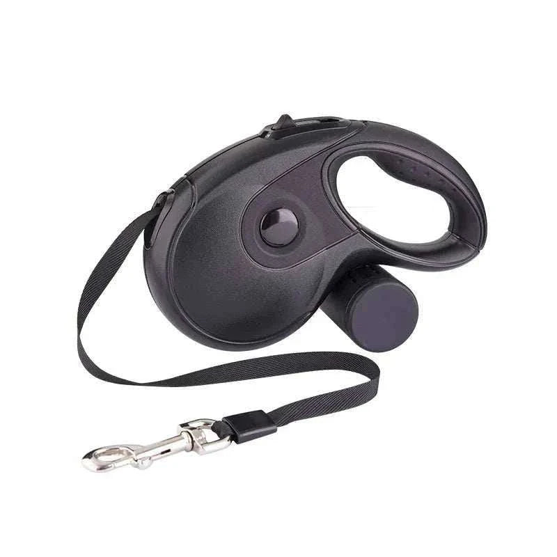 5M Retractable Dog Leash Roulette Leashes with Poop Bag Dispenser - MarketDomez