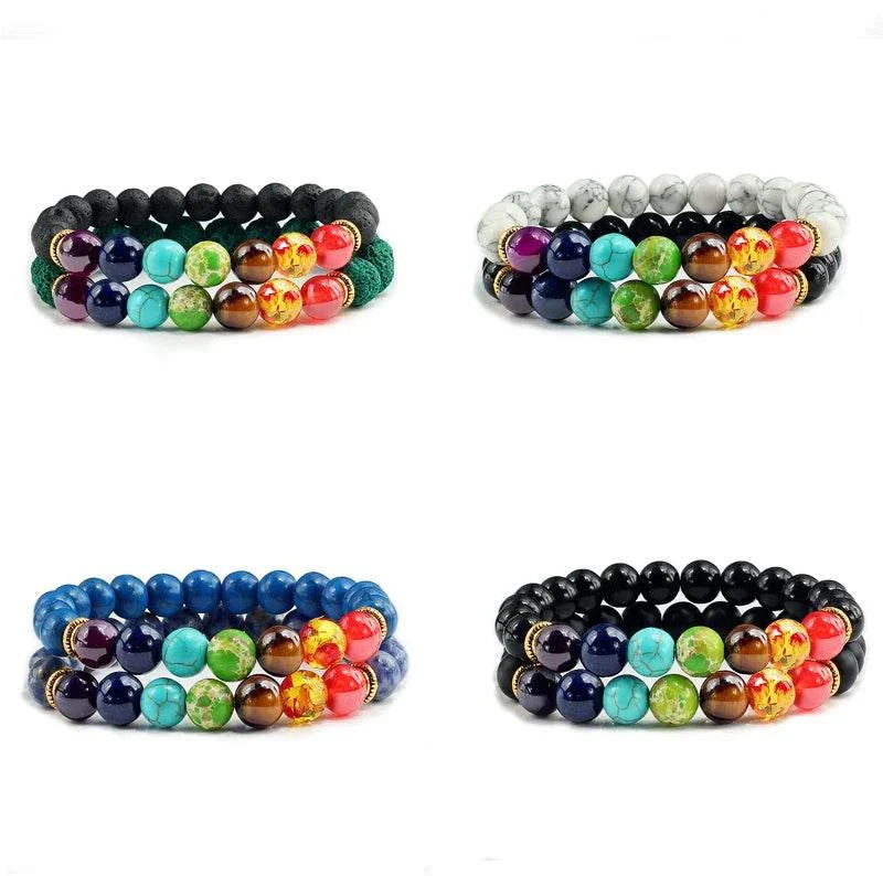 2Pcs/set 30+ Different Styles Chakra Bracelet For Women and Men Balance Bracelet - MarketDomez