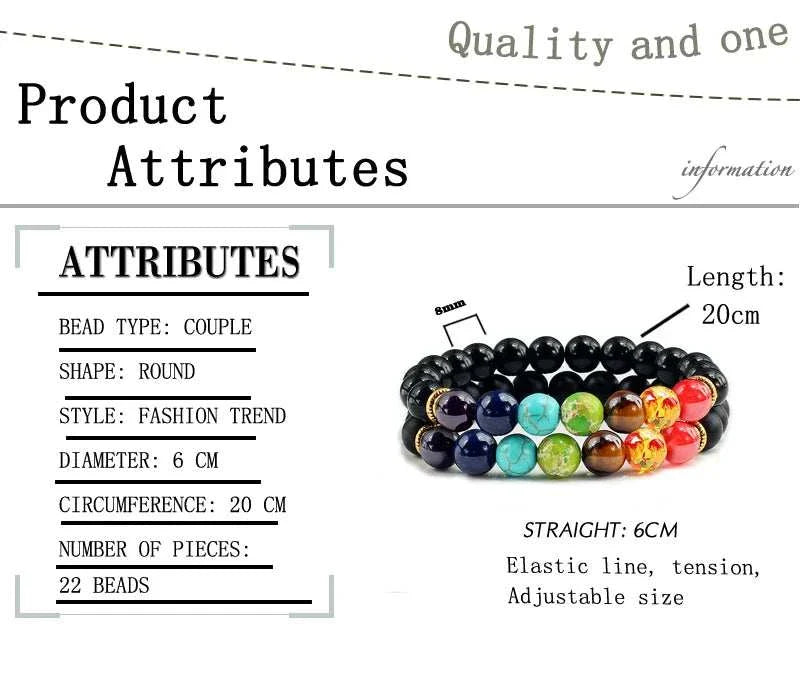 2Pcs/set 30+ Different Styles Chakra Bracelet For Women and Men Balance Bracelet - MarketDomez