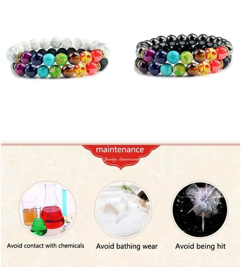 2Pcs/set 30+ Different Styles Chakra Bracelet For Women and Men Balance Bracelet - MarketDomez