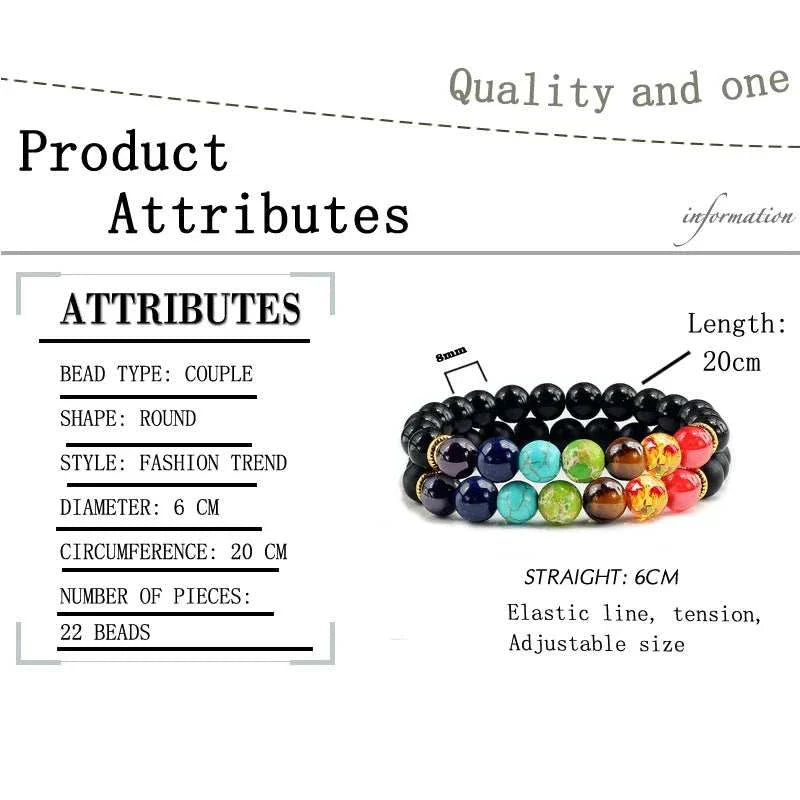 2Pcs/set 30+ Different Styles Chakra Bracelet For Women and Men Balance Bracelet - MarketDomez