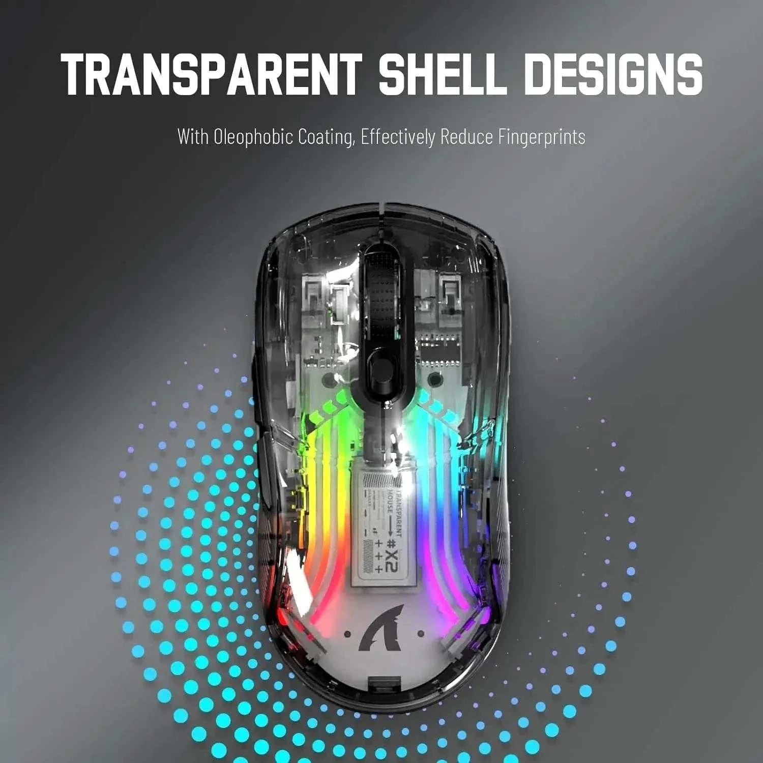 ATTACK SHARK X2 Pro Triple Mode Wireless Transparent Shell Gaming Mouse RGB Rechargeable 4000 DPI Rechargeable Dock Mouse - MarketDomez