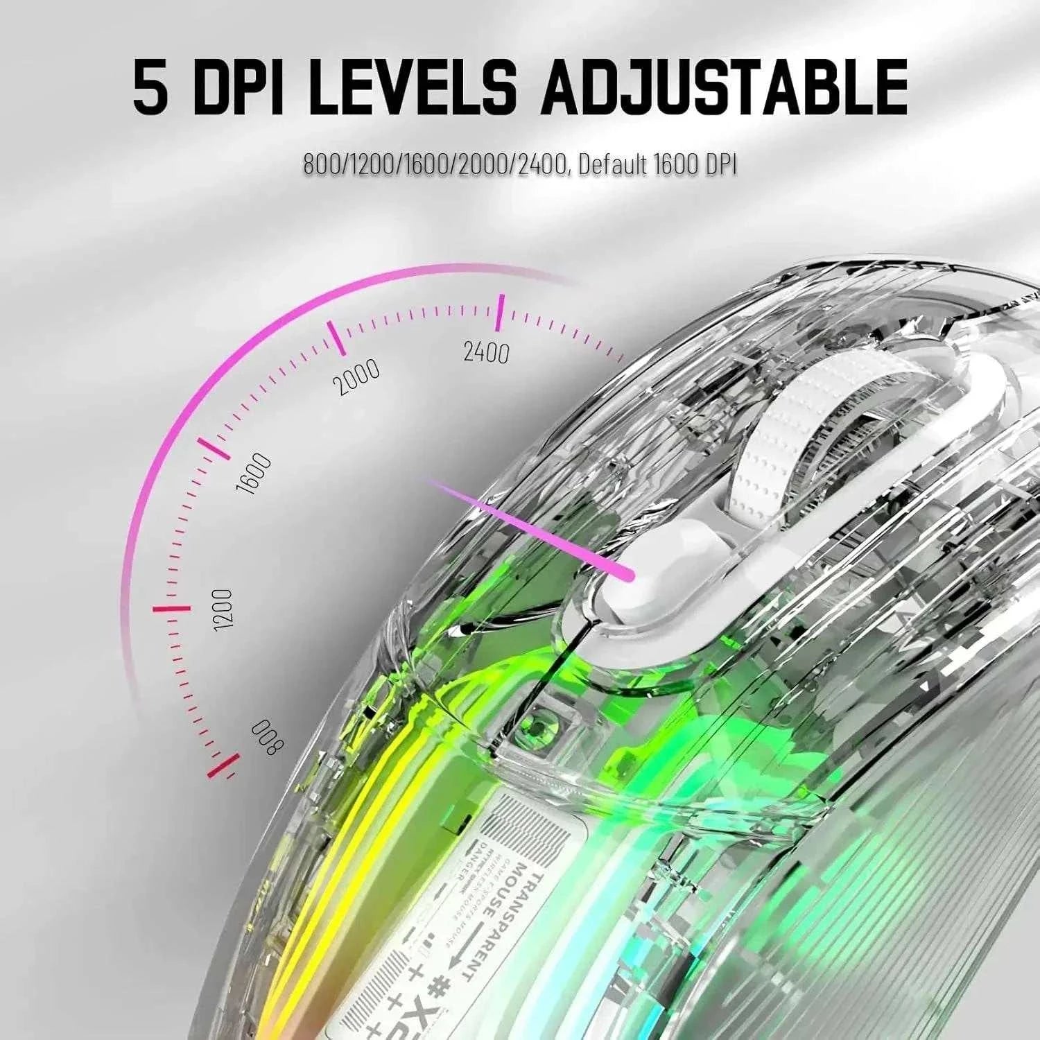 ATTACK SHARK X2 Pro Triple Mode Wireless Transparent Shell Gaming Mouse RGB Rechargeable 4000 DPI Rechargeable Dock Mouse - MarketDomez