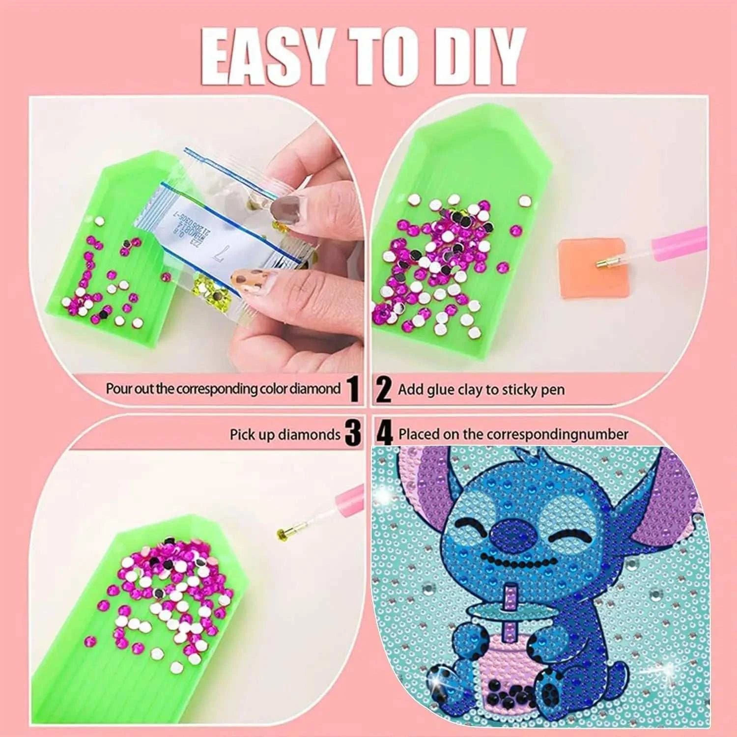 Children's Diamond Painting 5D Animal Art Mini Set (Frameless) DIY Cute Cartoon Big Gem Painting Set Crystal Diamond Painting - MarketDomez