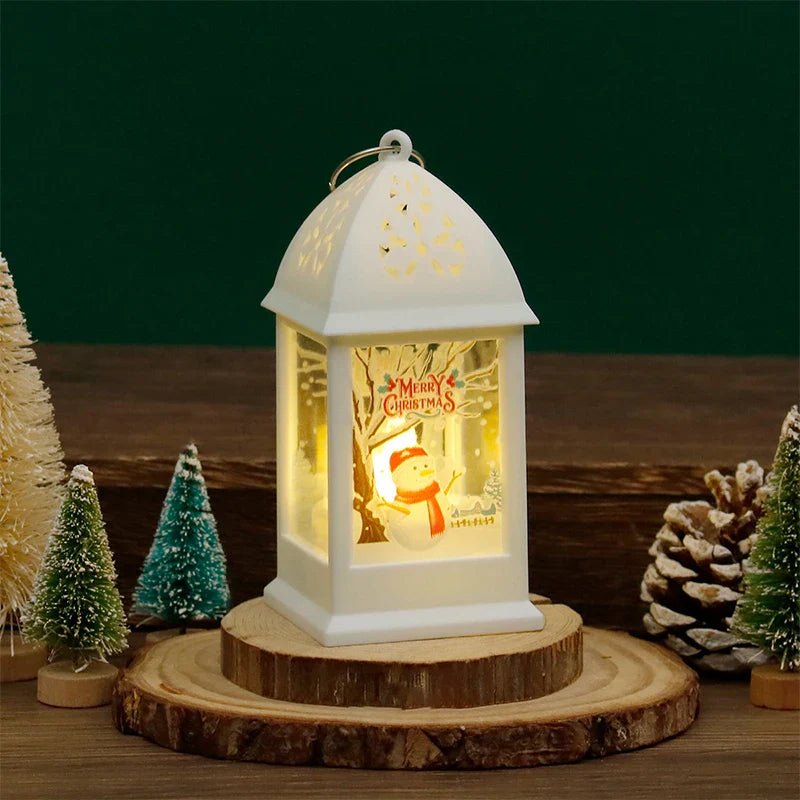 Christmas Wind Lamp Mini Table Lamp Small Night Lamp Cartoon Snowman - MarketDomez