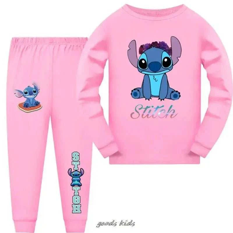 Disney Autumn Kids Pajamas Sets Boy Sleepwear Pyjamas Children's Pajamas Suit Baby Stitch Clothes Teens Long Sleeve Girl Pijamas - MarketDomez