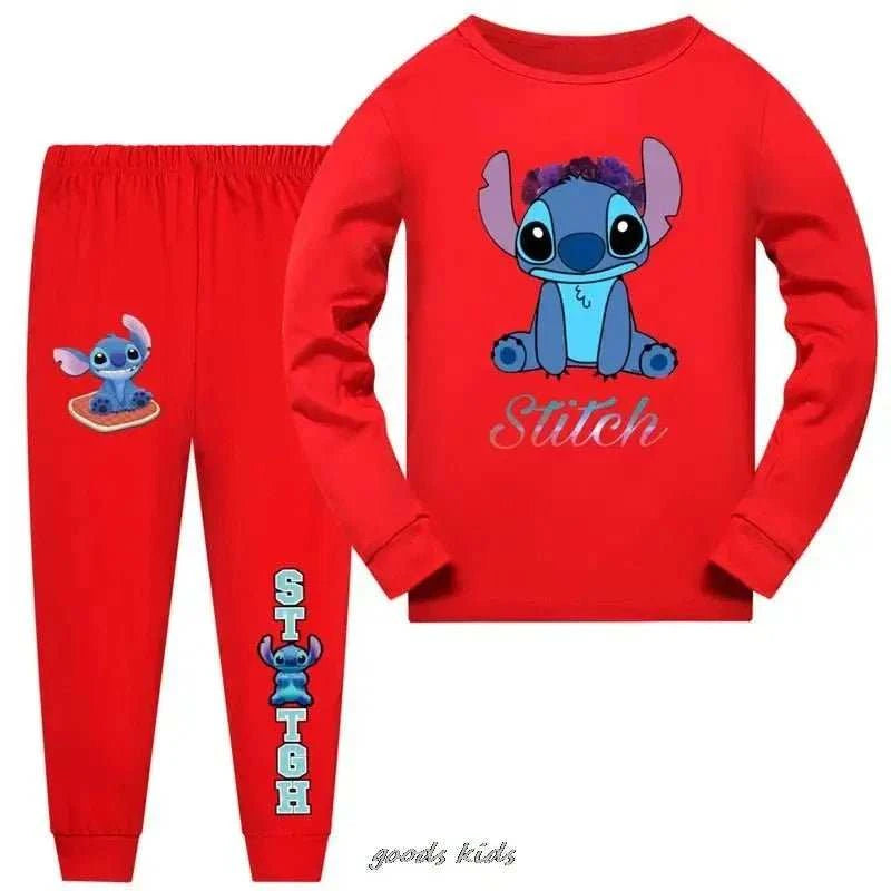 Disney Autumn Kids Pajamas Sets Boy Sleepwear Pyjamas Children's Pajamas Suit Baby Stitch Clothes Teens Long Sleeve Girl Pijamas - MarketDomez