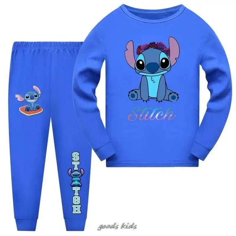 Disney Autumn Kids Pajamas Sets Boy Sleepwear Pyjamas Children's Pajamas Suit Baby Stitch Clothes Teens Long Sleeve Girl Pijamas - MarketDomez