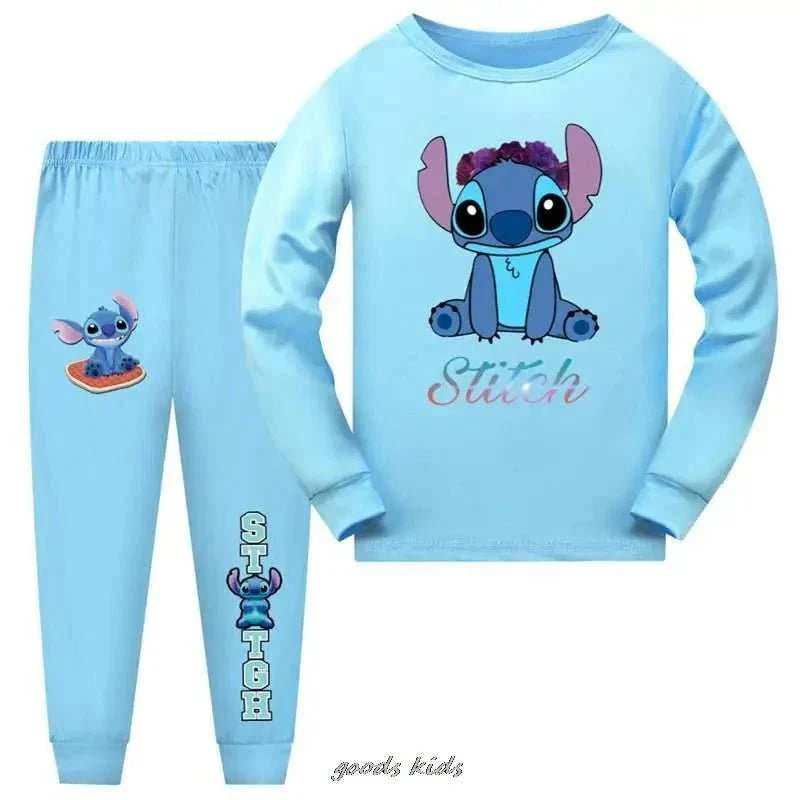 Disney Autumn Kids Pajamas Sets Boy Sleepwear Pyjamas Children's Pajamas Suit Baby Stitch Clothes Teens Long Sleeve Girl Pijamas - MarketDomez