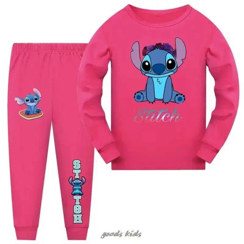 Disney Autumn Kids Pajamas Sets Boy Sleepwear Pyjamas Children's Pajamas Suit Baby Stitch Clothes Teens Long Sleeve Girl Pijamas - MarketDomez