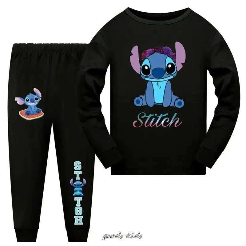 Disney Autumn Kids Pajamas Sets Boy Sleepwear Pyjamas Children's Pajamas Suit Baby Stitch Clothes Teens Long Sleeve Girl Pijamas - MarketDomez