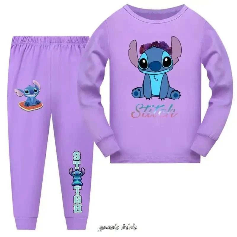 Disney Autumn Kids Pajamas Sets Boy Sleepwear Pyjamas Children's Pajamas Suit Baby Stitch Clothes Teens Long Sleeve Girl Pijamas - MarketDomez