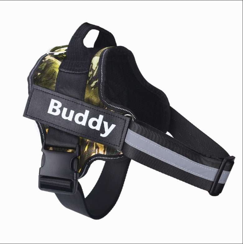 Personalized Dog Harness NO PULL Reflective Breathable Adjustable Pet Harness Vest For Small Large Dog Custom Patch Pet Supplies - MarketDomez