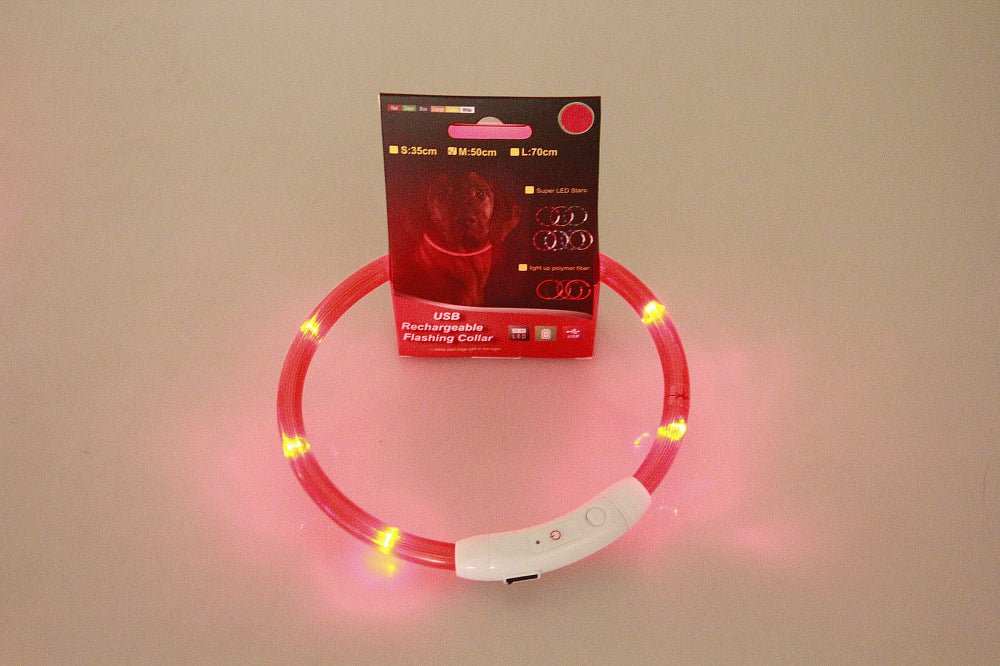 Pet Flashing Collar USB Rechargeable Glowing Necklace Safety Collar Light Up Collars For Night Walking Electric Dog Collar Neon - MarketDomez