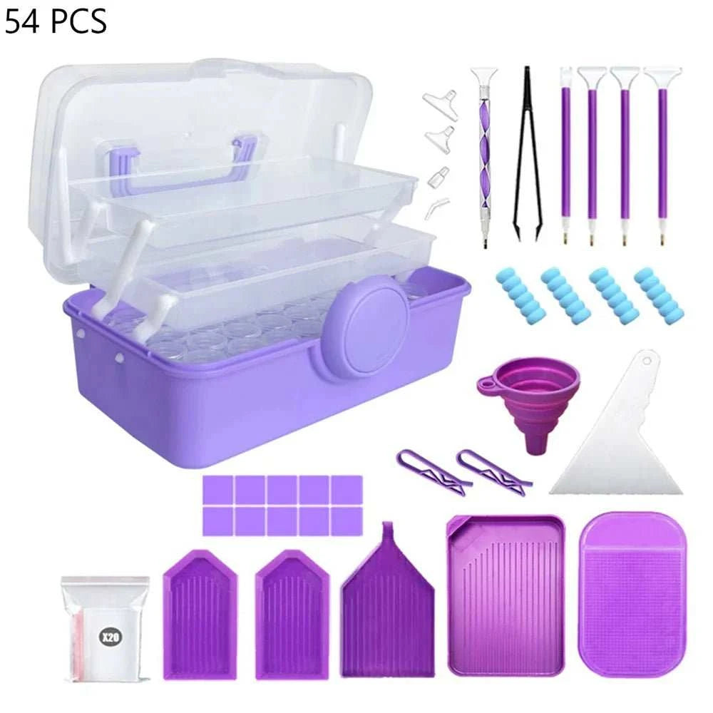 Plastic Storage Box Jewelry Storage Container Suitcase Diamond Art Painting Tools Accessories 5d Cross Stitch Kit Set - MarketDomez