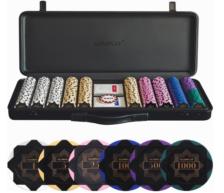 Poker set - Profi pokerchips aus Ton / Professional poker chips made of clay - MarketDomez