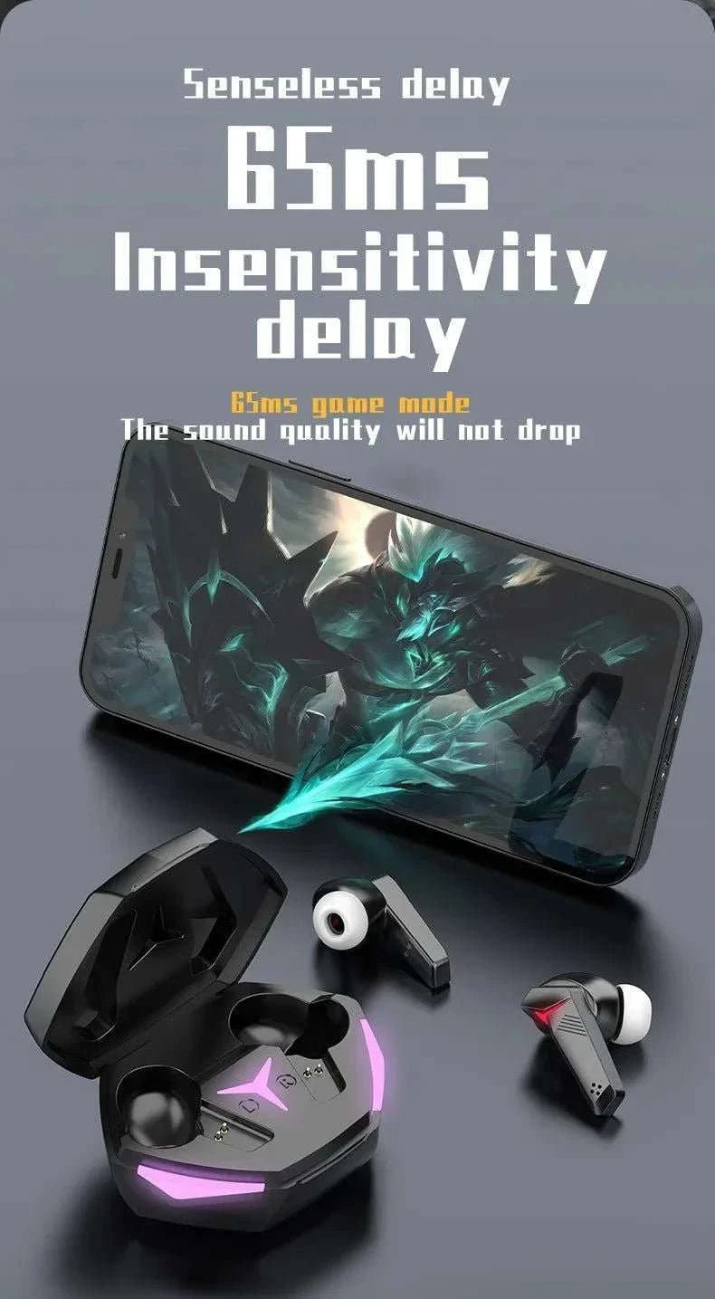 T33 TWS Game Wireless Earphones Bluetooth Low Delay Fone Fone HiFi Sound Headphones with Mic Gaming Digital Display Earbuds - MarketDomez