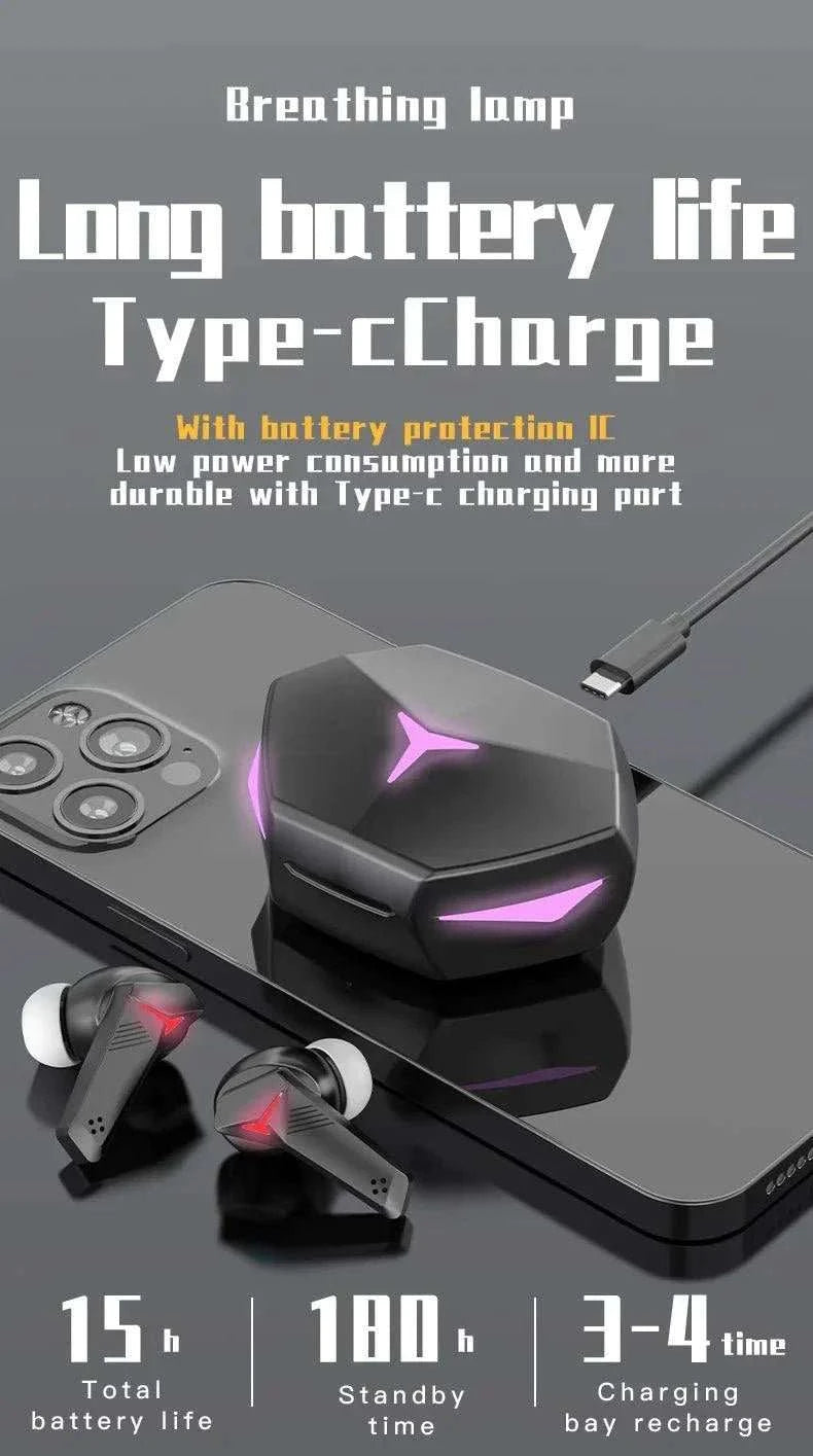 T33 TWS Game Wireless Earphones Bluetooth Low Delay Fone Fone HiFi Sound Headphones with Mic Gaming Digital Display Earbuds - MarketDomez