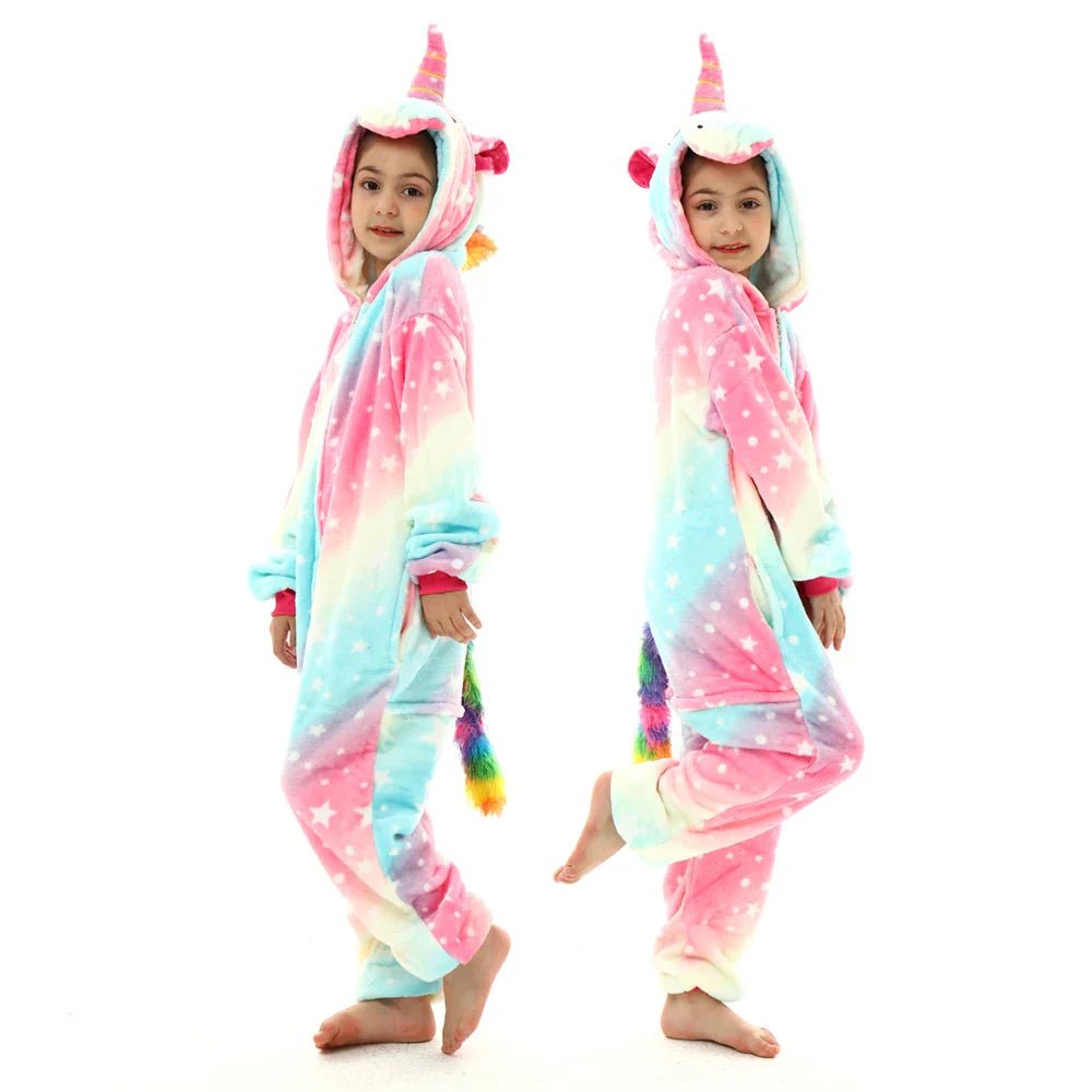 Winter Children Pyjamas Suit Warm Boy Girls Nightwear Animal - MarketDomez