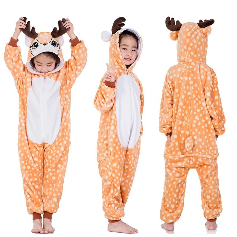 Winter Children Pyjamas Suit Warm Boy Girls Nightwear Animal - MarketDomez