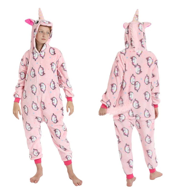 Winter Children Pyjamas Suit Warm Boy Girls Nightwear Animal - MarketDomez