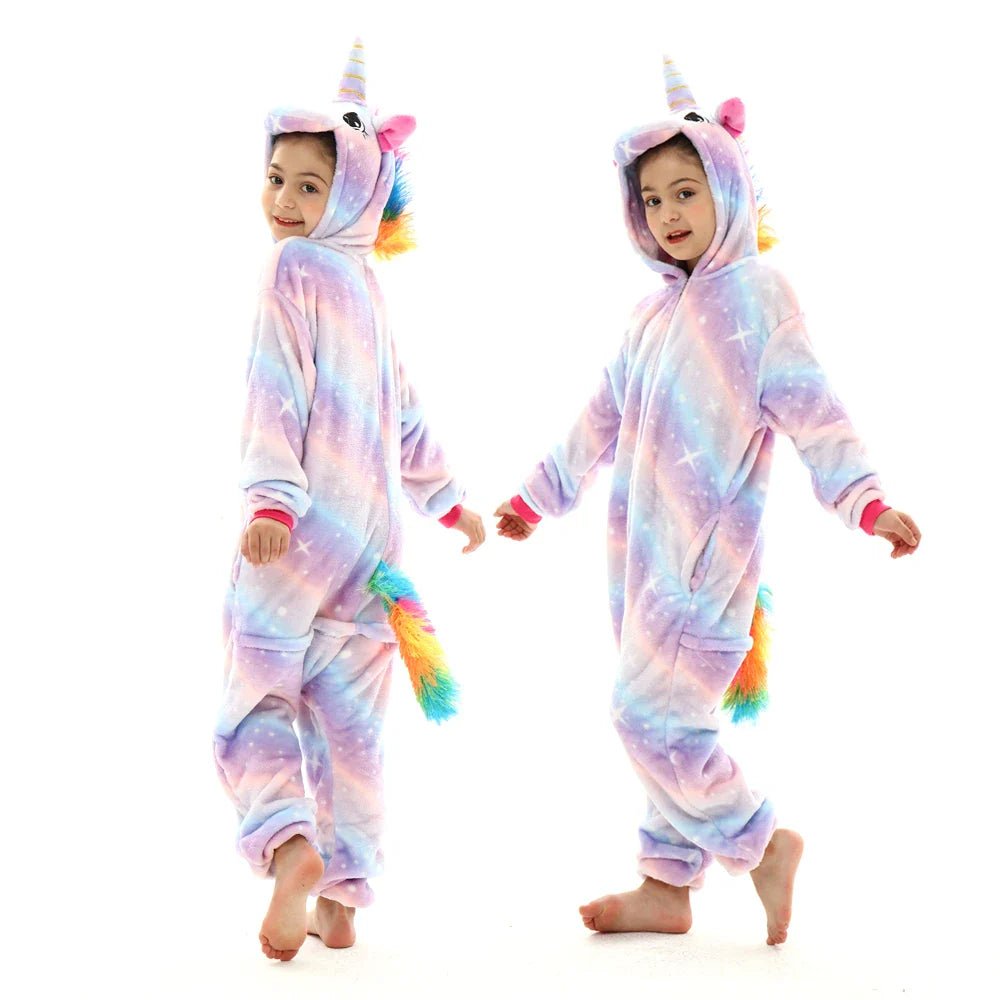 Winter Children Pyjamas Suit Warm Boy Girls Nightwear Animal - MarketDomez