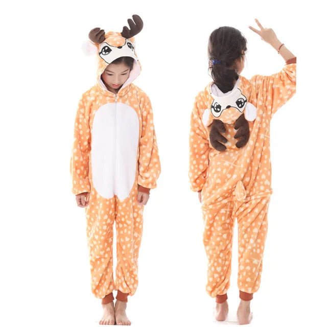 Winter Children Pyjamas Suit Warm Boy Girls Nightwear Animal - MarketDomez