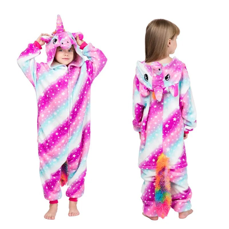 Winter Children Pyjamas Suit Warm Boy Girls Nightwear Animal - MarketDomez