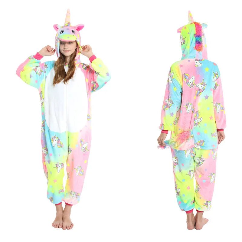 Winter Children Pyjamas Suit Warm Boy Girls Nightwear Animal - MarketDomez