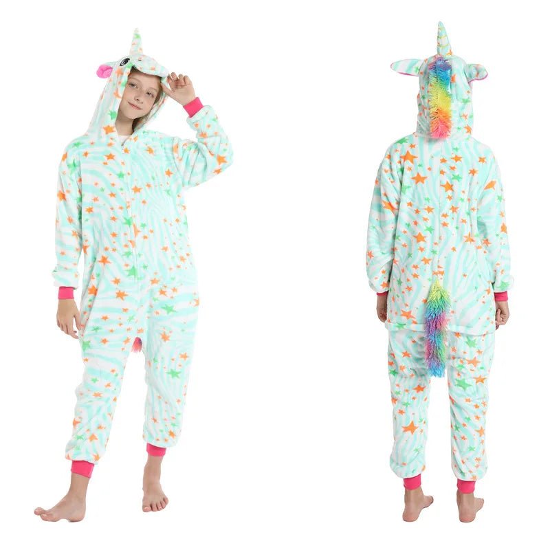 Winter Children Pyjamas Suit Warm Boy Girls Nightwear Animal - MarketDomez