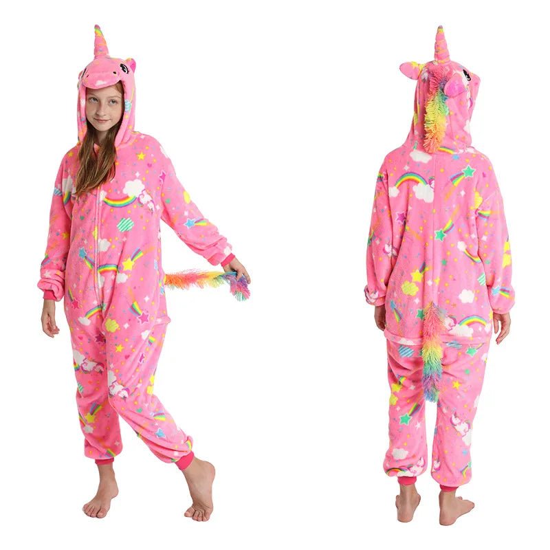 Winter Children Pyjamas Suit Warm Boy Girls Nightwear Animal - MarketDomez