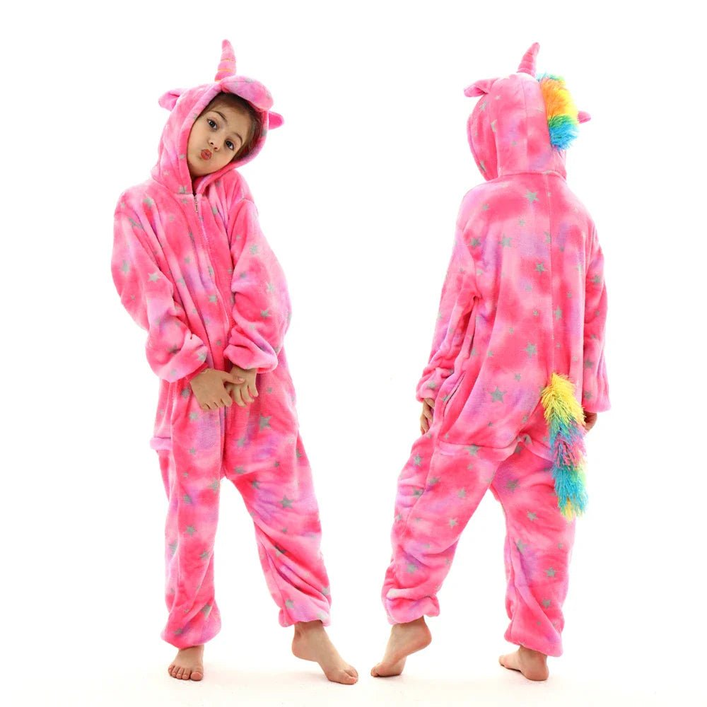 Winter Children Pyjamas Suit Warm Boy Girls Nightwear Animal - MarketDomez