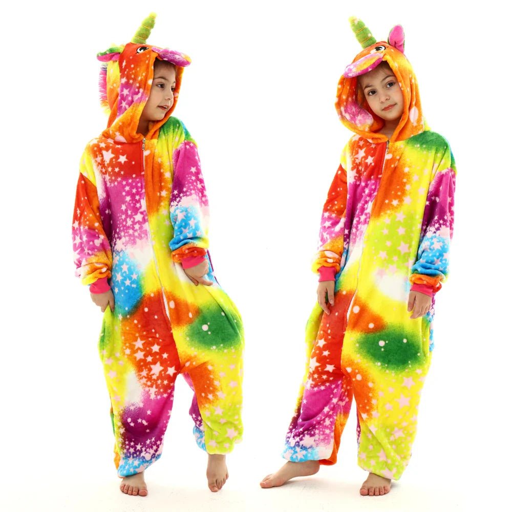 Winter Children Pyjamas Suit Warm Boy Girls Nightwear Animal - MarketDomez