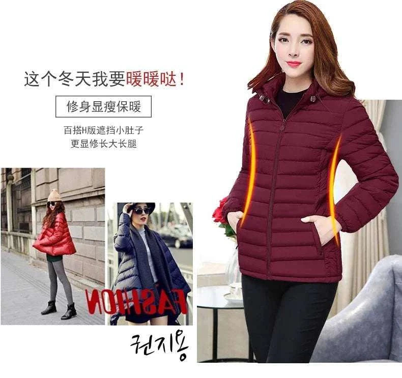 Winter Women Ultralight Thin Padded Jacket Coat Lady Short Outdoor Warm - MarketDomez