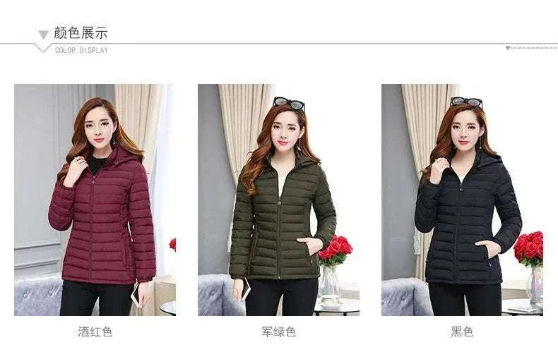 Winter Women Ultralight Thin Padded Jacket Coat Lady Short Outdoor Warm - MarketDomez